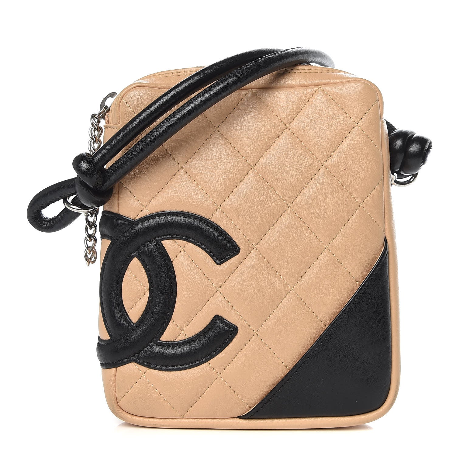 Chanel Calfskin Quilted Small Cambon Messenger Beige Black 1 of 10