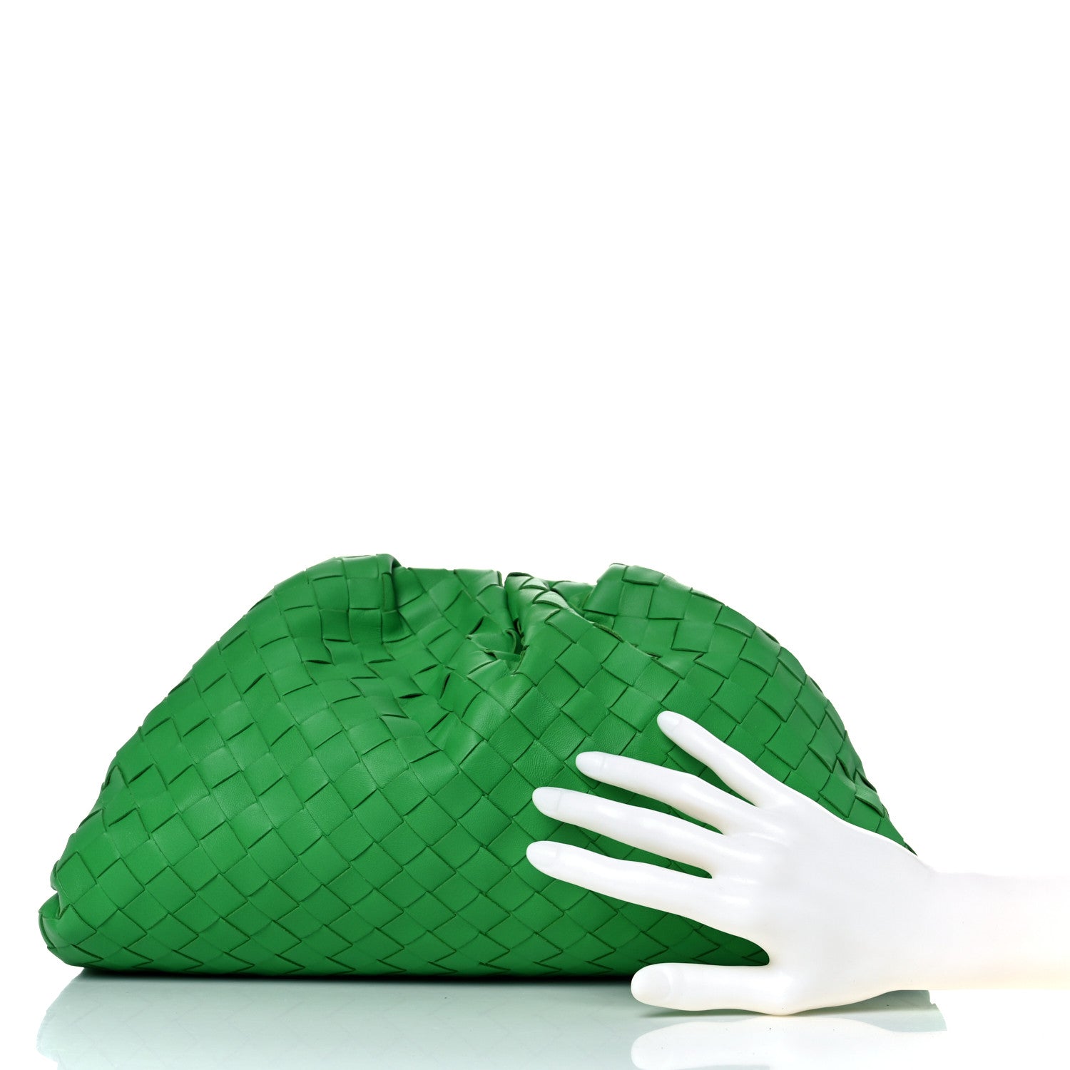 Bottega Veneta Nappa Maxi Intrecciato The Pouch Oversized Clutch Racing Green 2 of 11