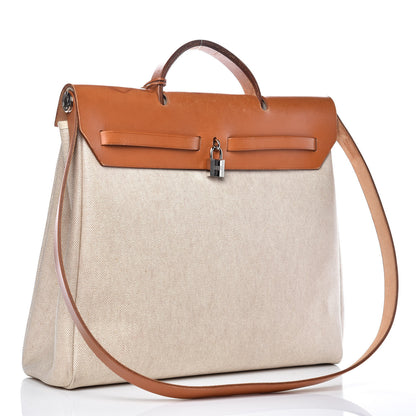 Hermes Toile Vache Calfskin Herbag 36 MM Natural 3 of 22