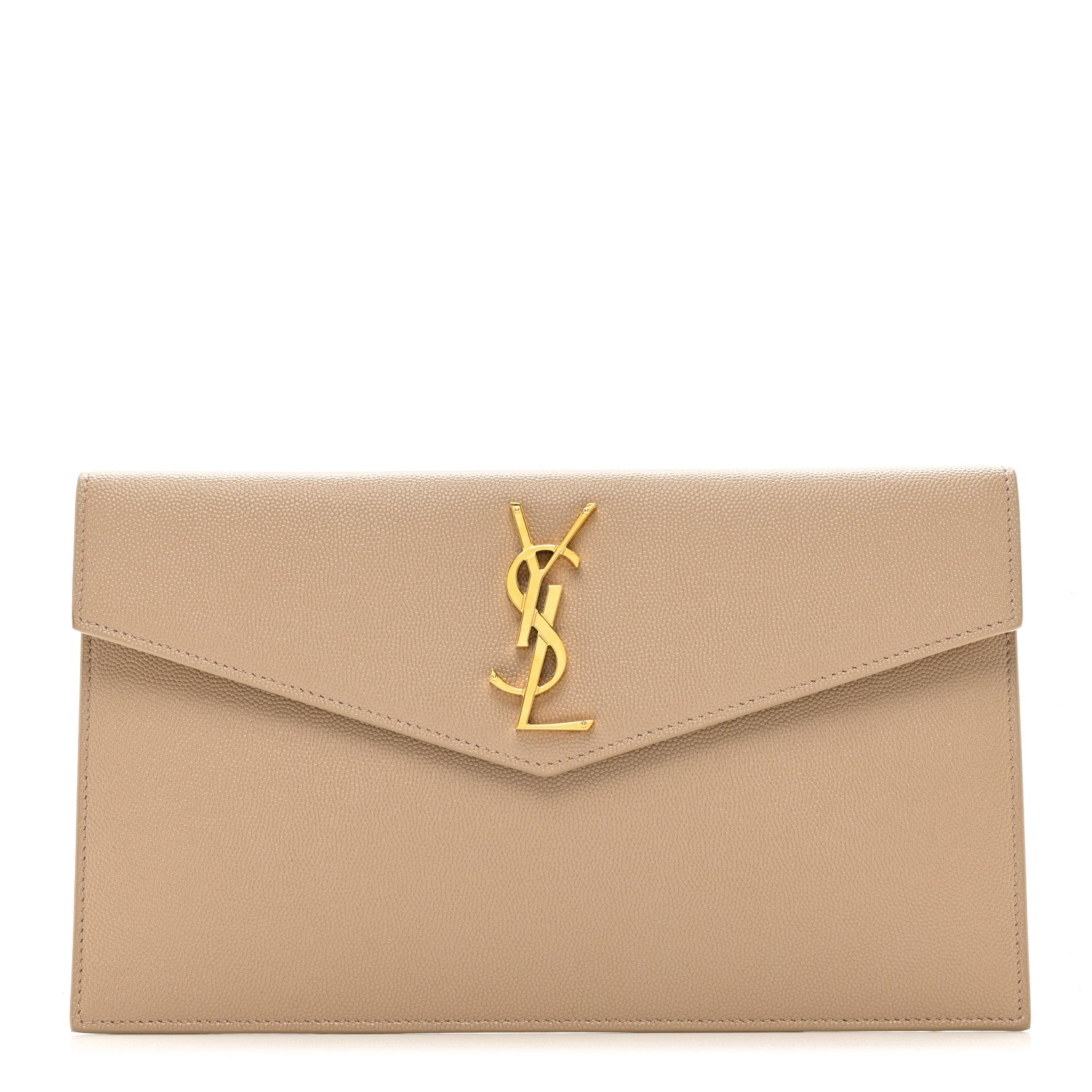 Saint Laurent Grain De Poudre Uptown Pouch Dark Beige 1 of 6