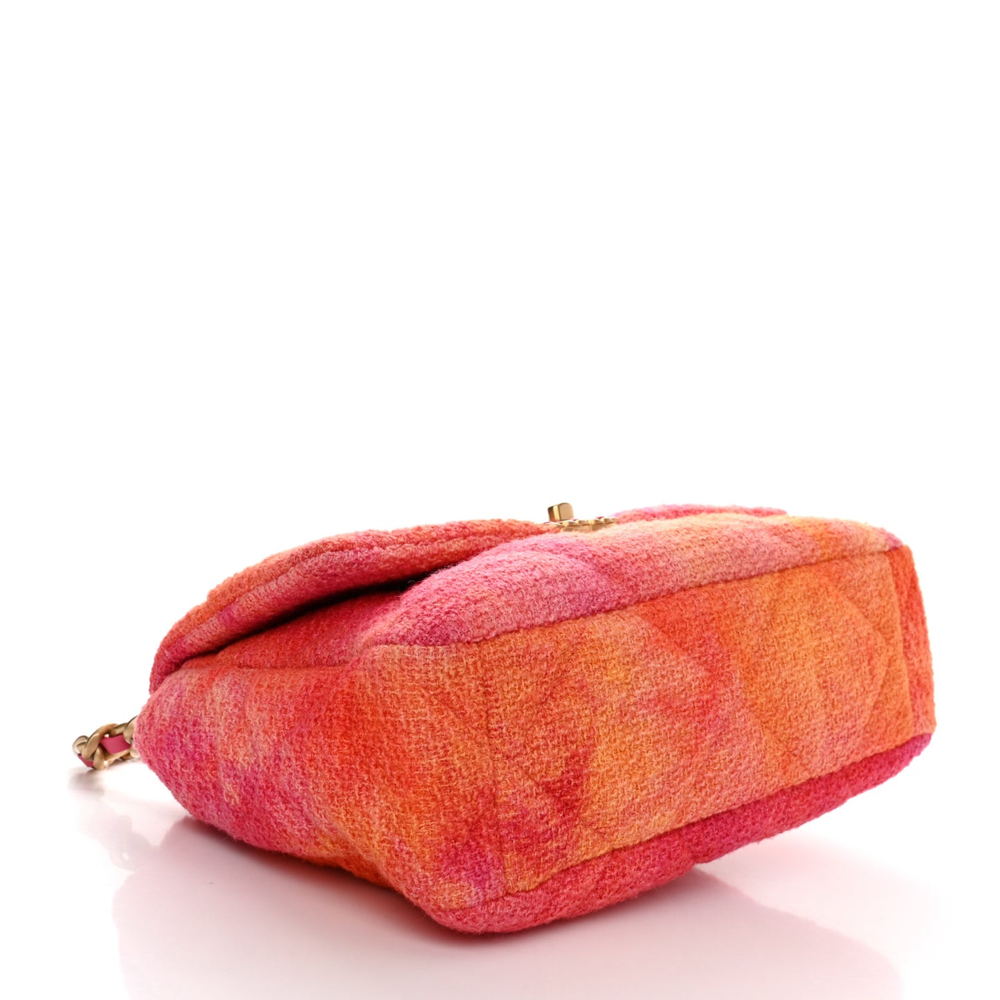 Tweed Quilted Large Chanel 19 Flap Coral Pink