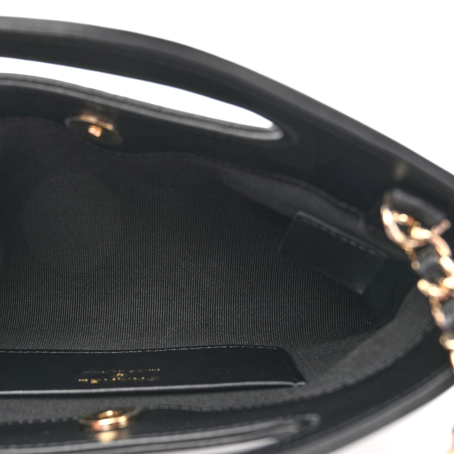 Shiny Crumpled Calfskin Quilted Nano 31 Shopping Bag Black