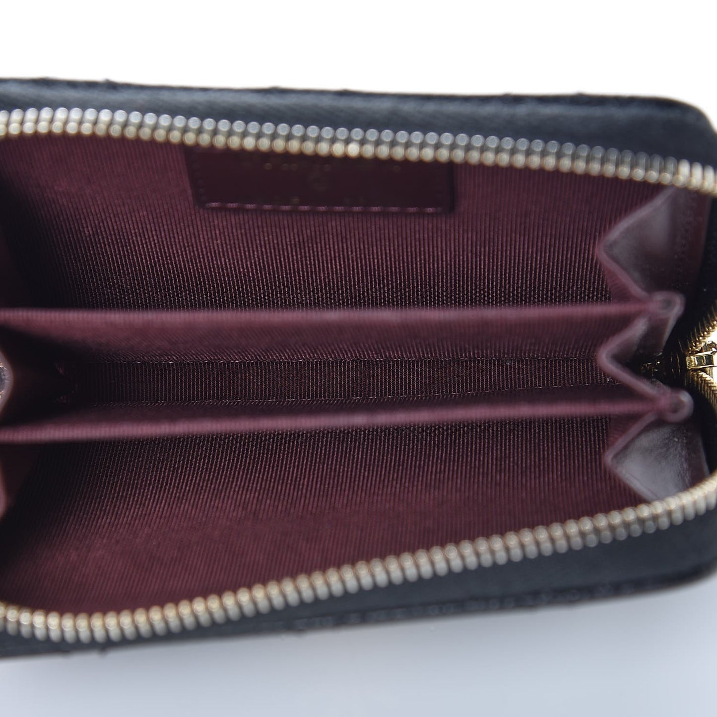 Caviar Quilted Zip Coin Purse Black