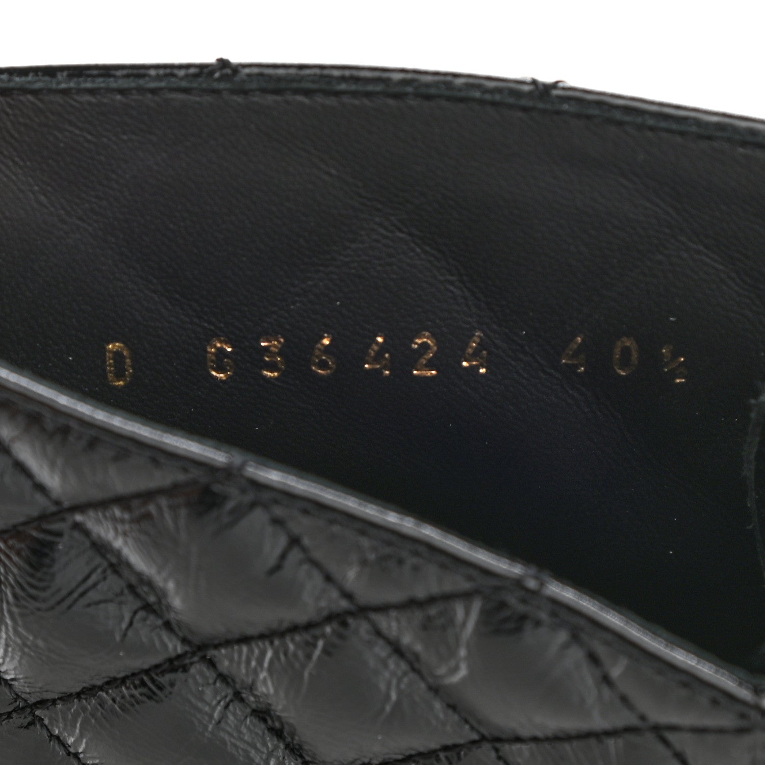 Chanel Shiny Calfskin Quilted Lace Up Combat Boots 40.5 Black 9 of 9