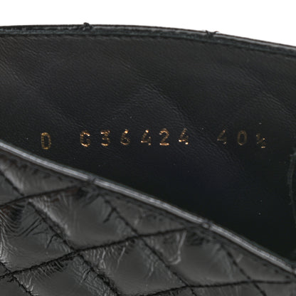 Chanel Shiny Calfskin Quilted Lace Up Combat Boots 40.5 Black 9 of 9