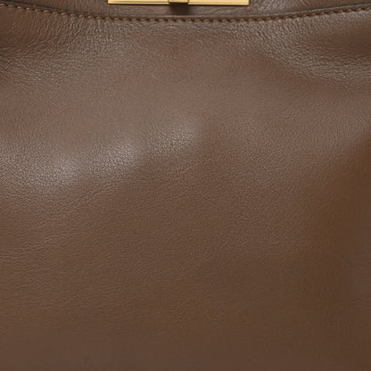 Fendi Vitello Seta Fabric Jacquard Pequin Medium Peekaboo Iconic Satchel  Foresta Tobacco 8 of 10