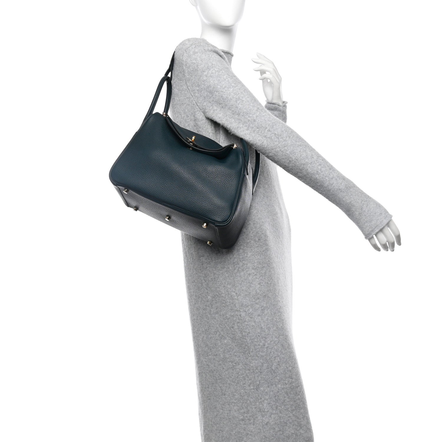 Hermes Taurillon Clemence Lindy 30 Vert Cypress 2 of 11