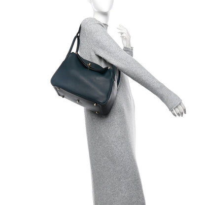 Hermes Taurillon Clemence Lindy 30 Vert Cypress 2 of 11