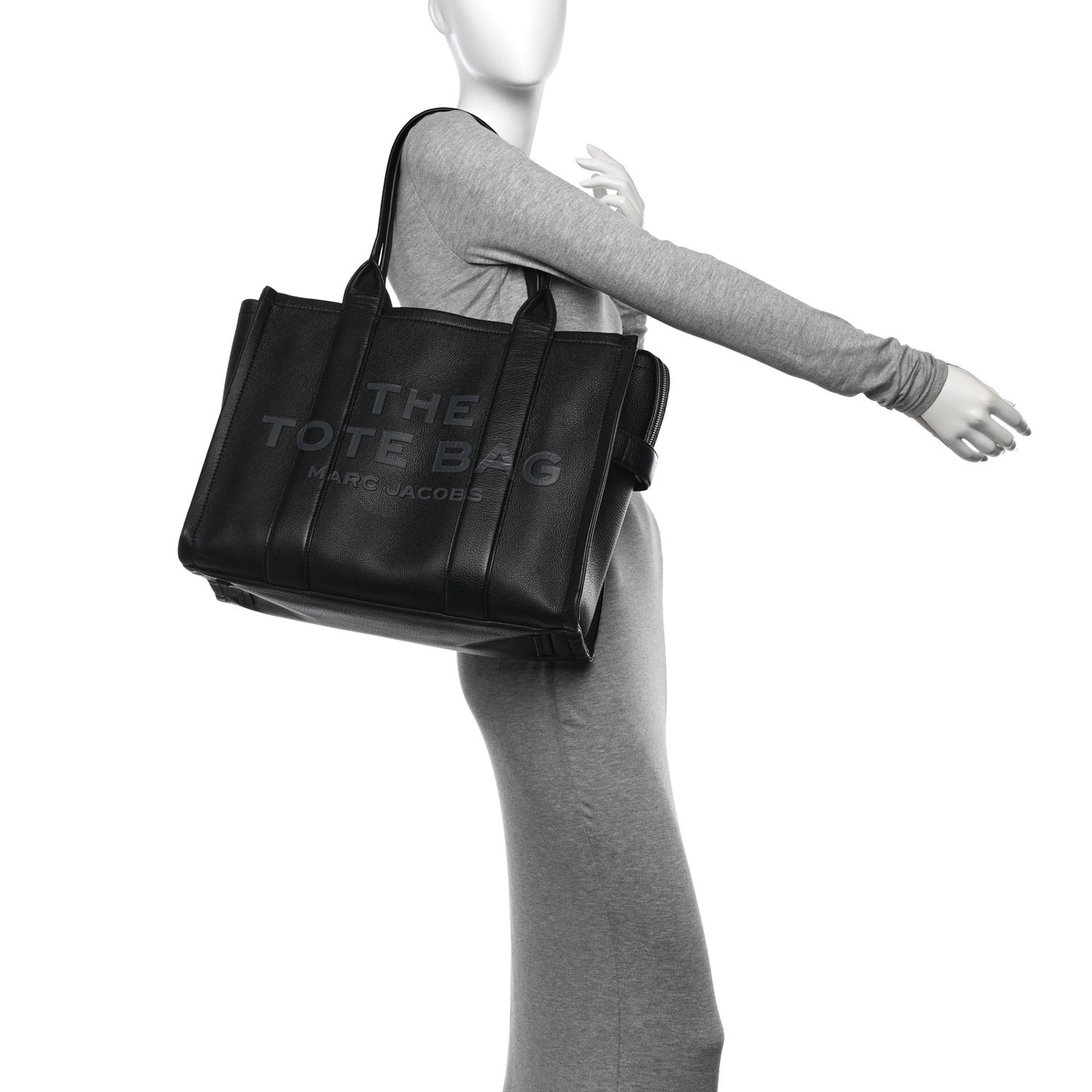 Grained Calfskin Large The Tote Bag Black