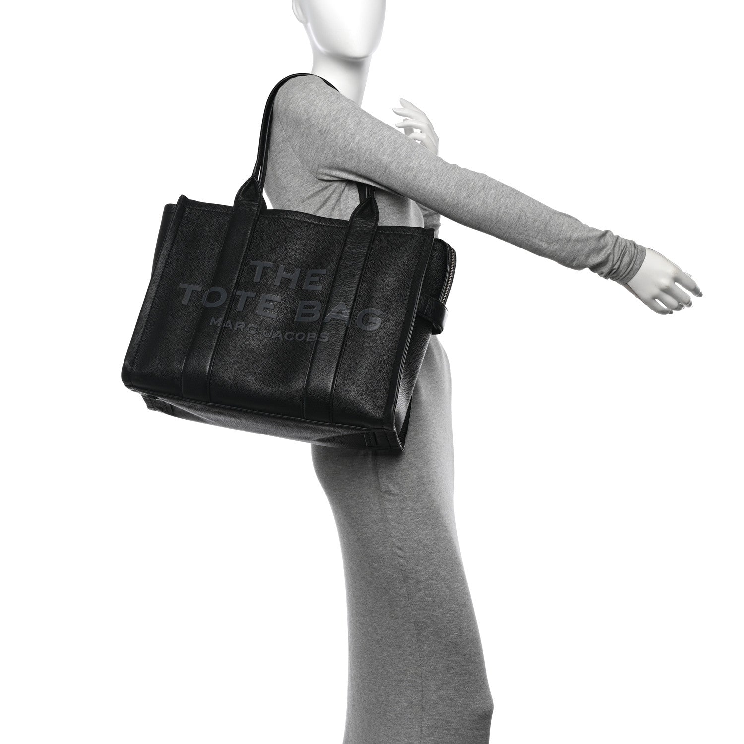 Marc Jacobs Grained Calfskin Large The Tote Bag Black 2 of 13