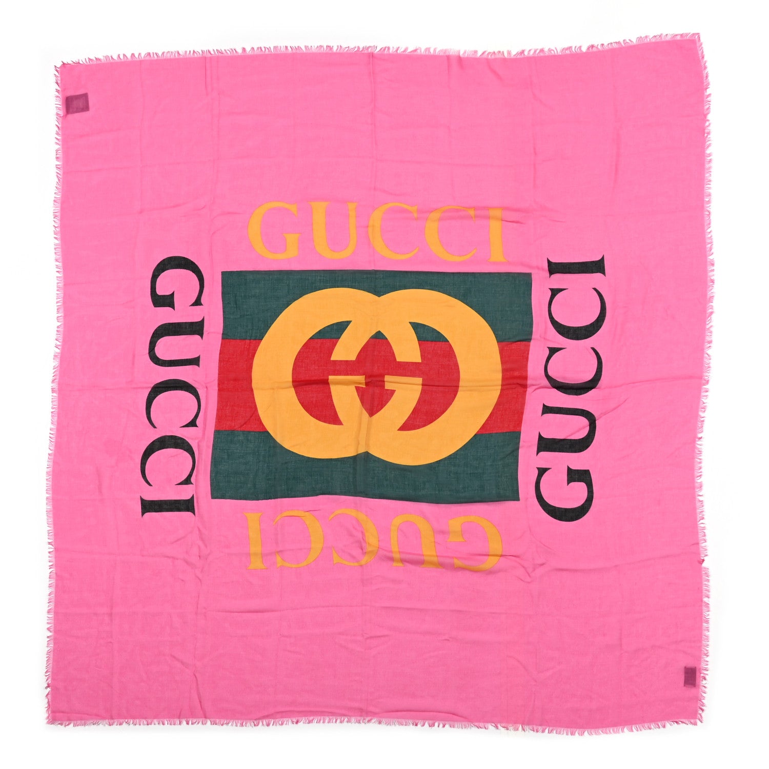 Gucci Modal Silk Gucci Two Shawl Fuxia 1 of 3