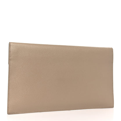 Saint Laurent Grain De Poudre Uptown Pouch Dark Beige 3 of 9