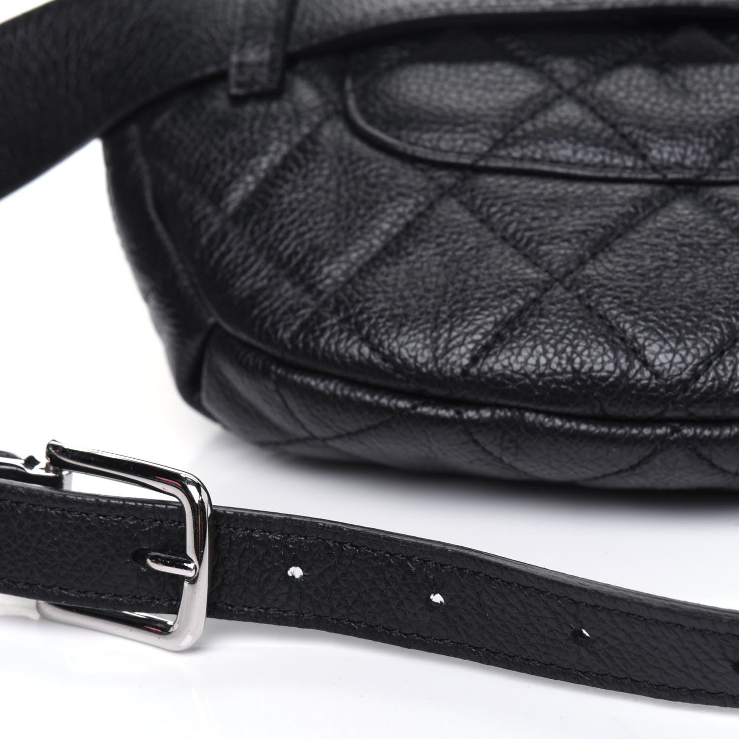 Chanel Grained Calfskin Quilted Waist Belt Bag Black 14 of 14