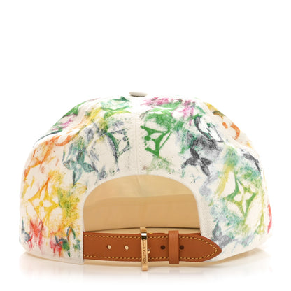 Louis Vuitton Cotton Monogram Watercolor Cap 58 White Multicolor 6 of 8