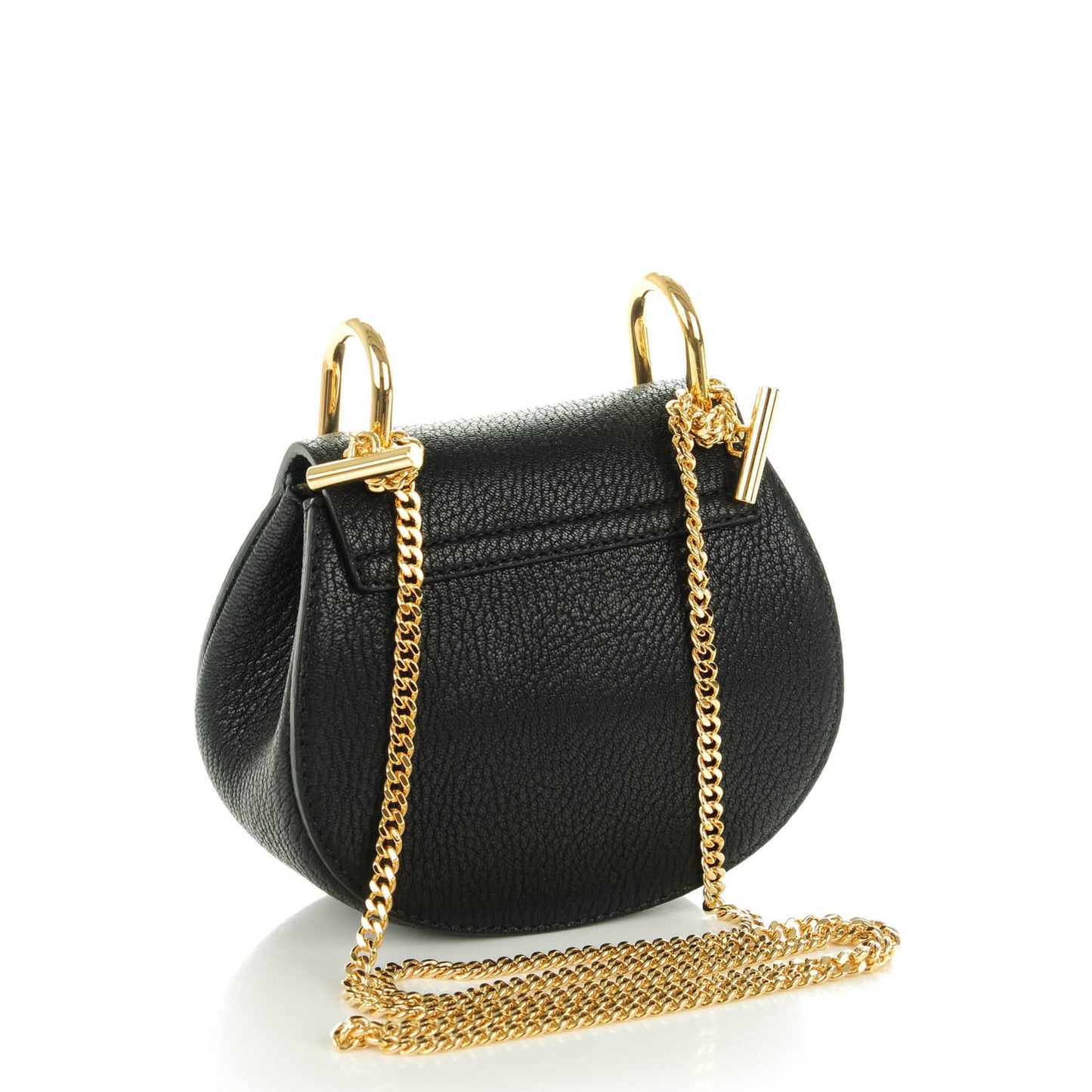 Grained Lambskin Nano Drew Shoulder Bag Black