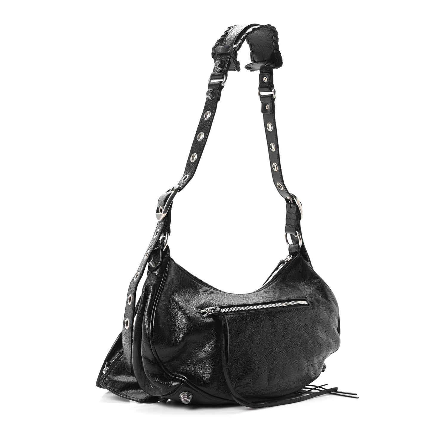 Agneau Arena Small Le Cagole Shoulder Bag Black