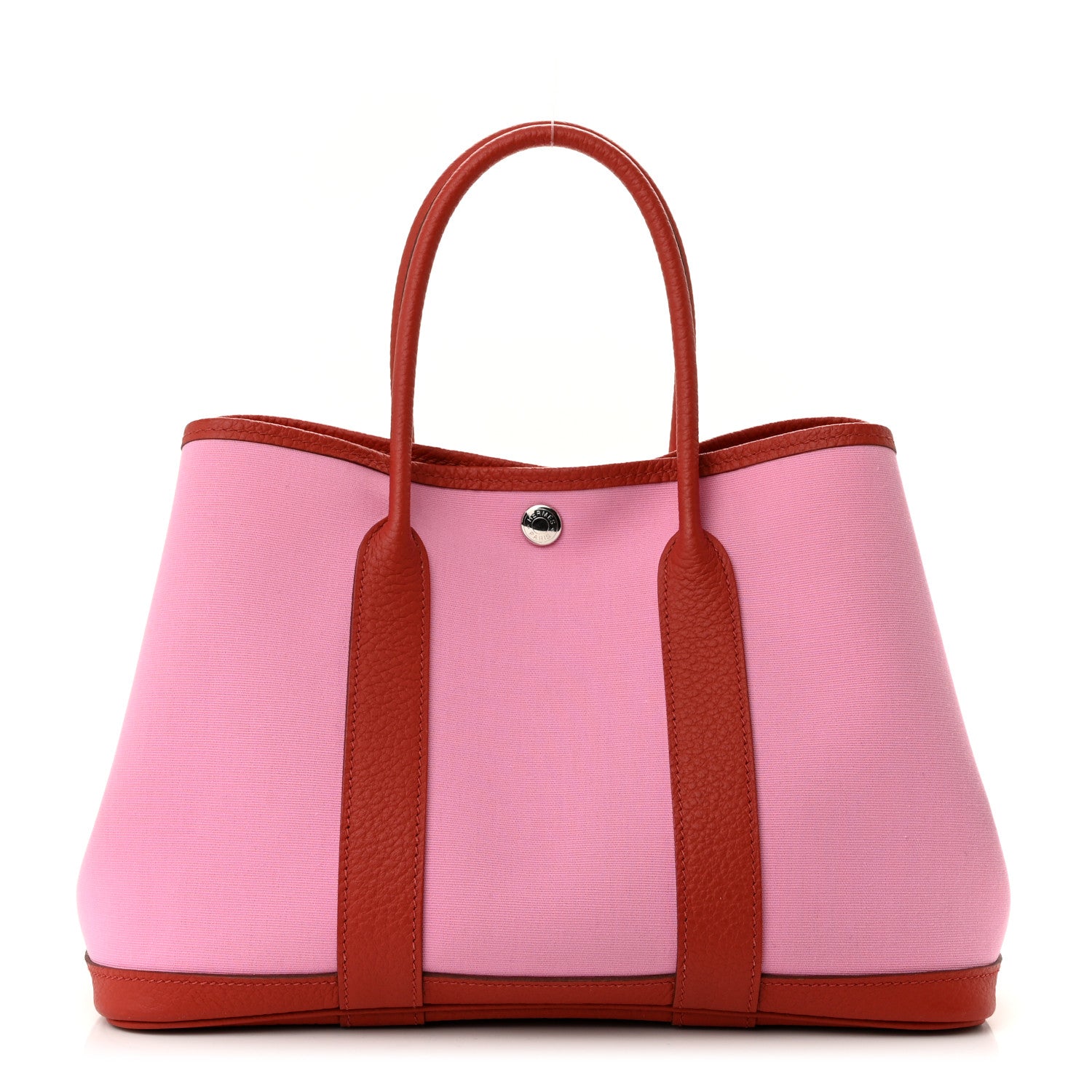 Hermes Toile Militaire Vache Country Garden Party Tote 30 Bubblegum Rouge Duchesse 1 of 10