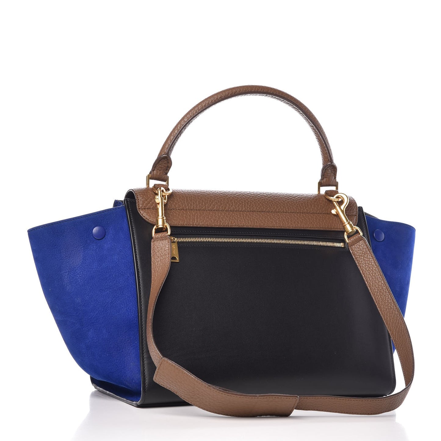 Bullhide Calfskin Nubuck Medium Tri-color Trapeze Coffee