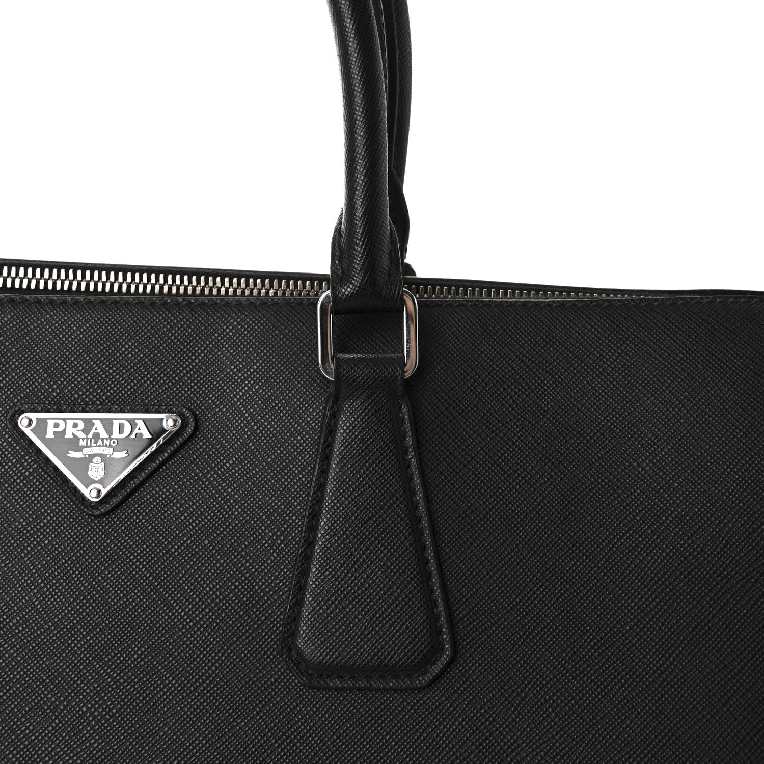 Prada Saffiano Travel Extra Large Galleria Double Zip Tote Black 7 of 9