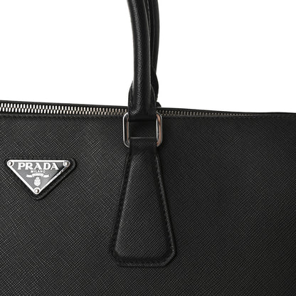 Prada Saffiano Travel Extra Large Galleria Double Zip Tote Black 7 of 9