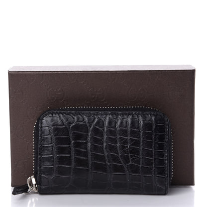 Gucci Crocodile Zip Around Card Case Black 10 of 10