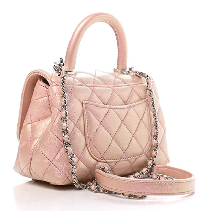 Chanel Iridescent Caviar Quilted Extra Mini Coco Handle Flap Light Pink 3 of 9