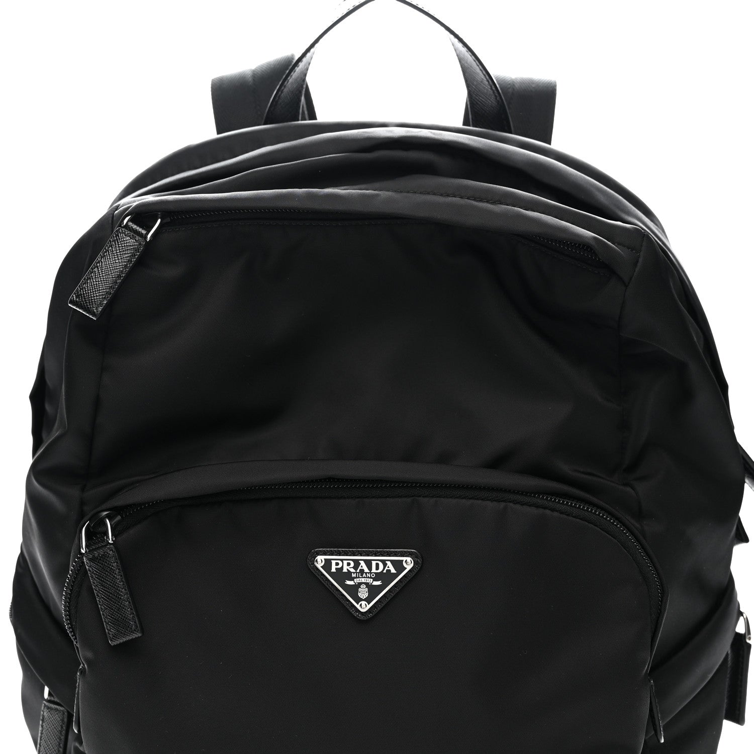 Prada Re-Nylon Saffiano Zip Backpack Black 6 of 9
