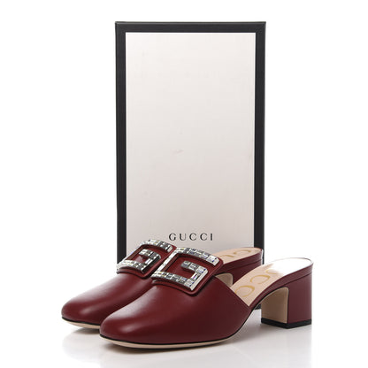 Gucci Malaga Kid Crystal Square G Madelyn Mules 38 Romantic Cerise 9 of 9