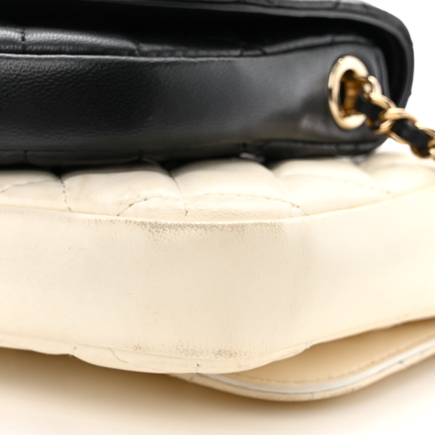 Chanel Lambskin Quilted Side Packs White Black 12 of 16
