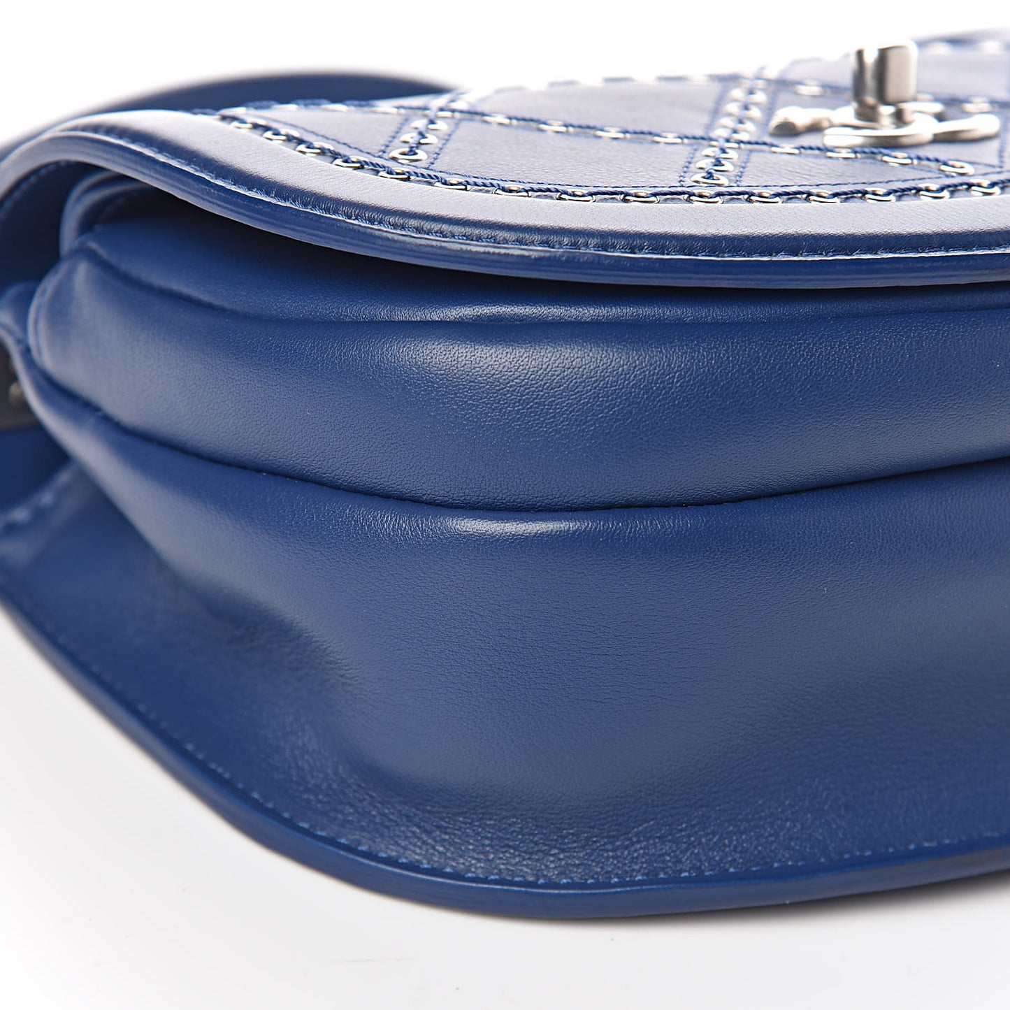 Calfskin Coco Eyelets Small Flap Bag Blue