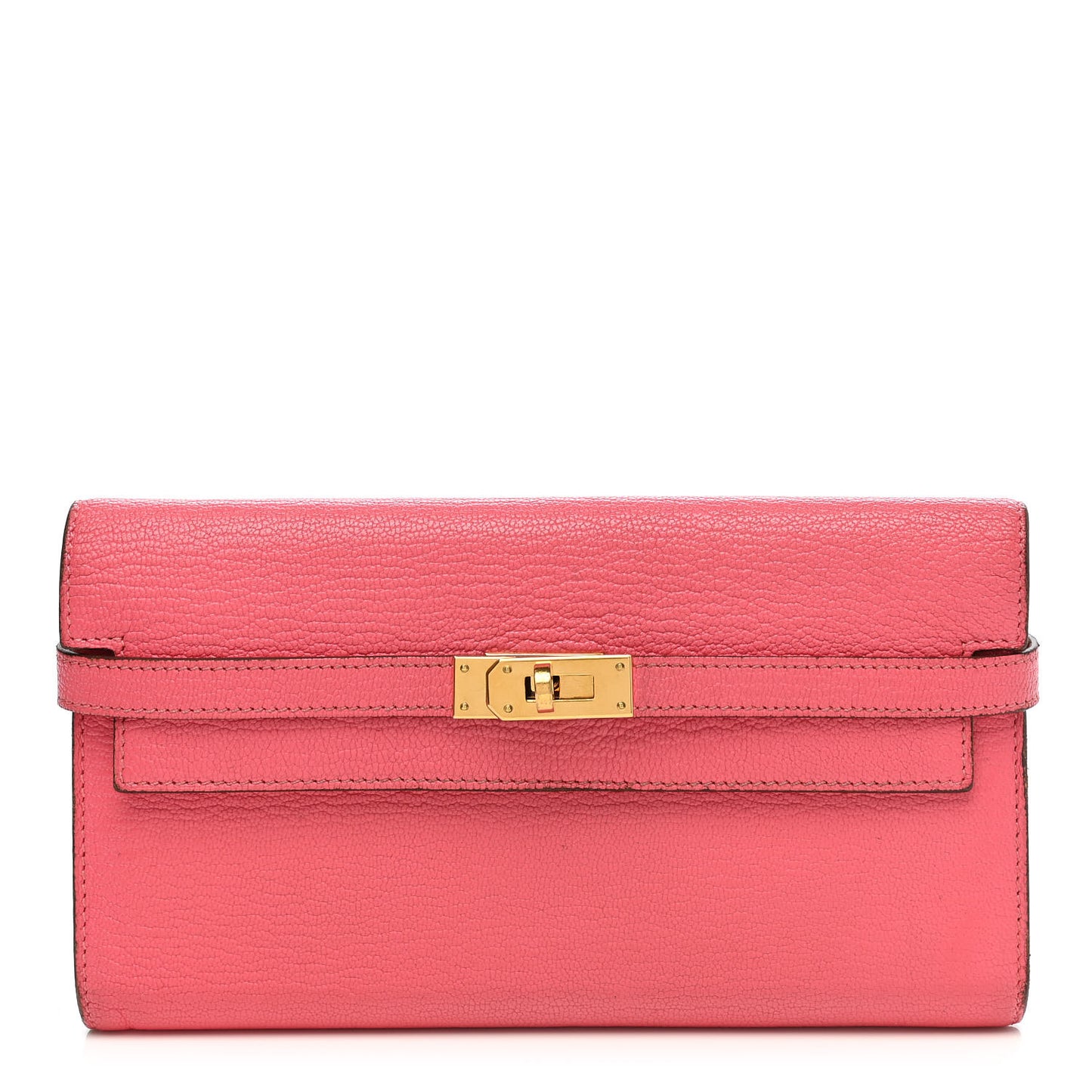 Chevre Mysore Kelly Longue Wallet Rose Azalee