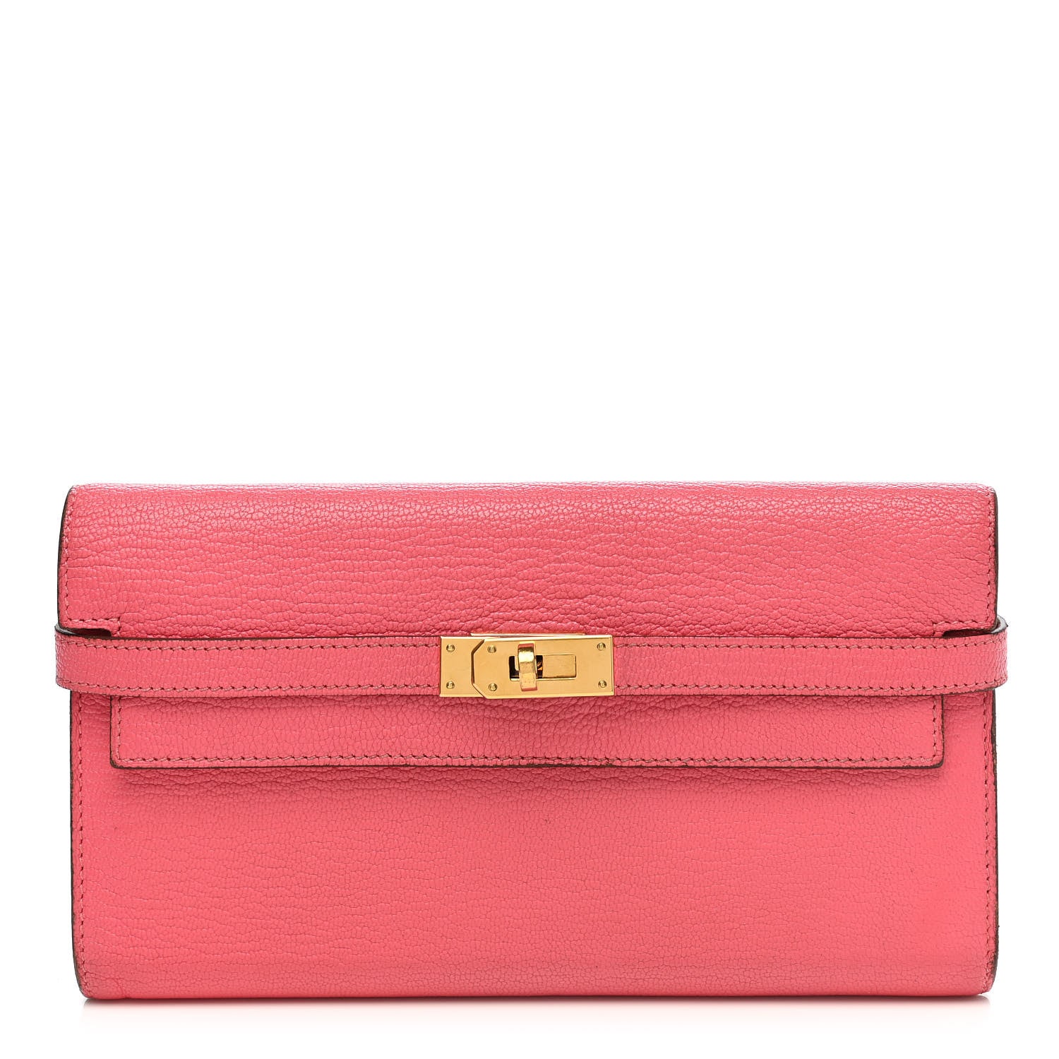 Hermes Chevre Mysore Kelly Longue Wallet Rose Azalee 1 of 17