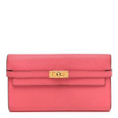 Hermes Chevre Mysore Kelly Longue Wallet Rose Azalee 1 of 17