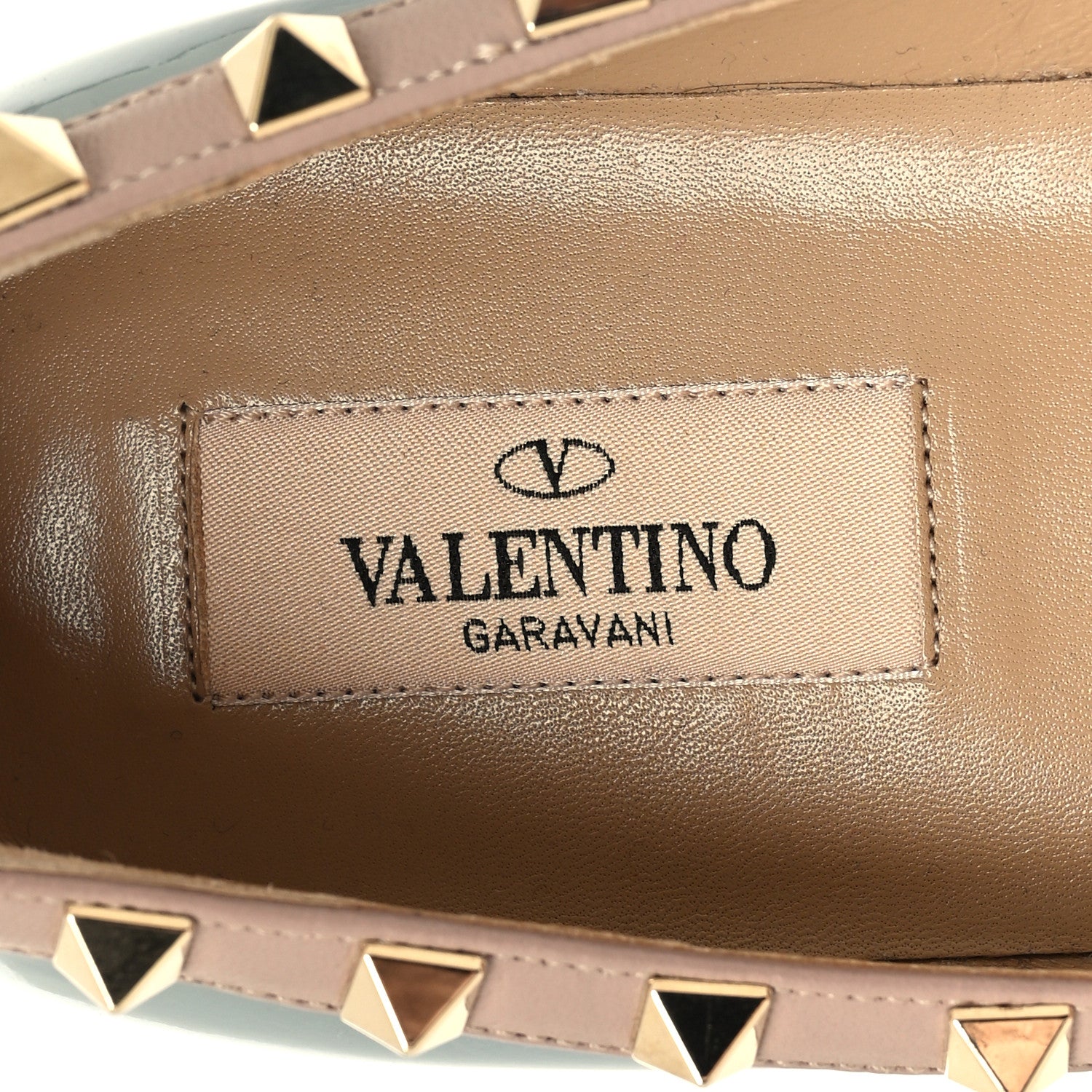 Valentino Garavani Patent Calfskin Rockstud Ballerina Flats 39 Grey Poudre 8 of 8