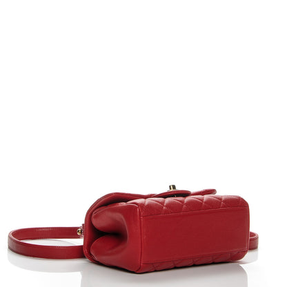 Chanel Shiny Sheepskin Quilted Mini Trapezio Flap Red 4 of 8
