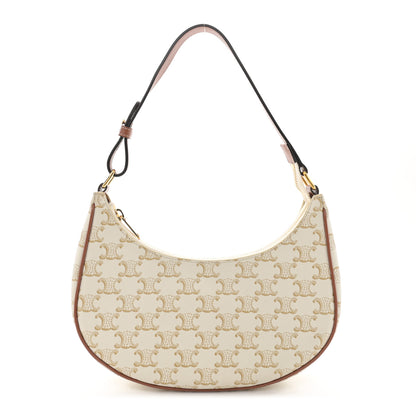 Celine Canvas Calfskin Ava Triomphe Shoulder Bag White 1 of 11