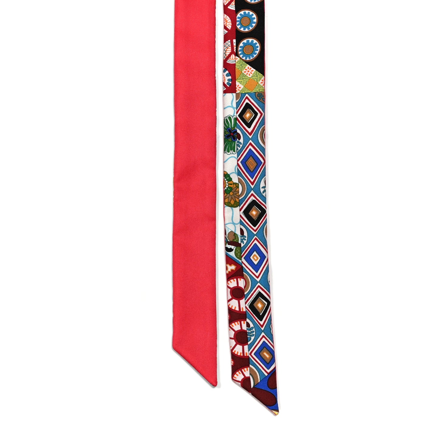 Silk L'art Du Sarasa Twillon Scarf Orange Bleu Vif