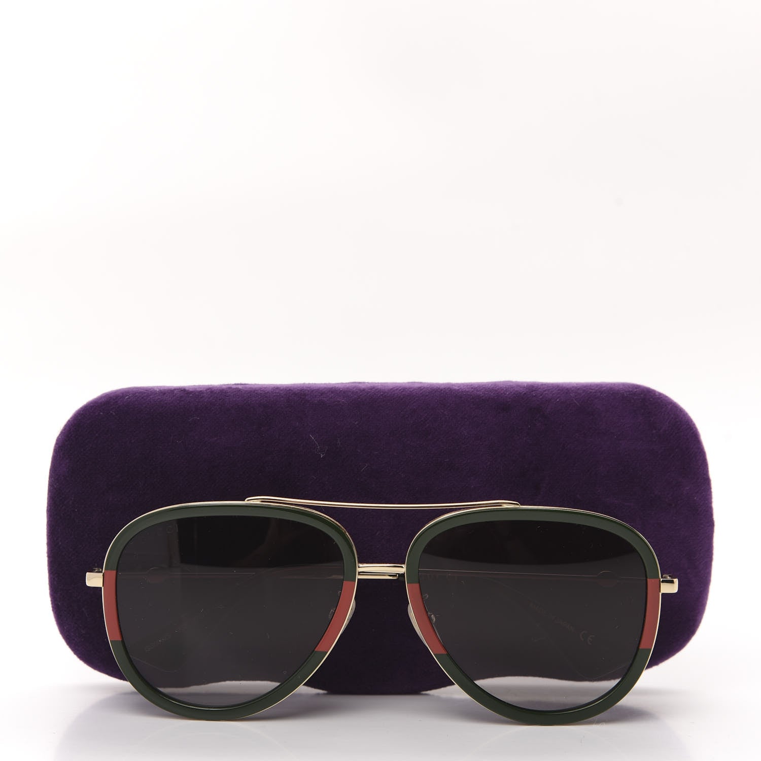 Gucci Web Aviator Sunglasses GG0062S Green Red 8 of 8