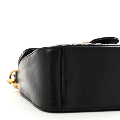 Gucci Calfskin Matelasse Mini GG Marmont Top Handle Shoulder Bag Black 9 of 10