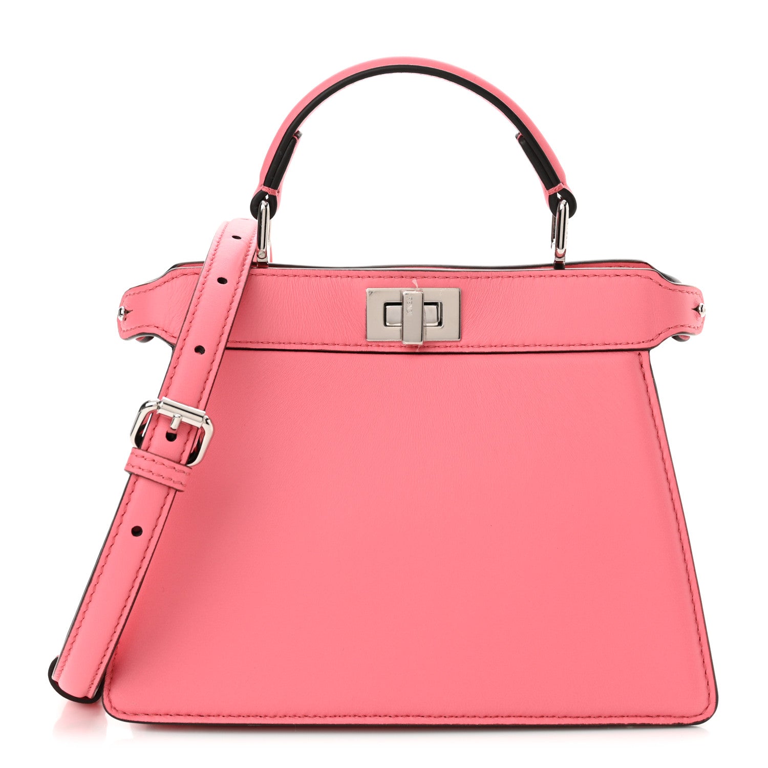 Fendi Shiny Nappa Petite Peekaboo I SEE U Satchel Pink Dalia 1 of 12