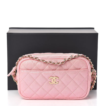 Chanel Iridescent Caviar Quilted Small Timeless Camera Case Pink 11 of 11