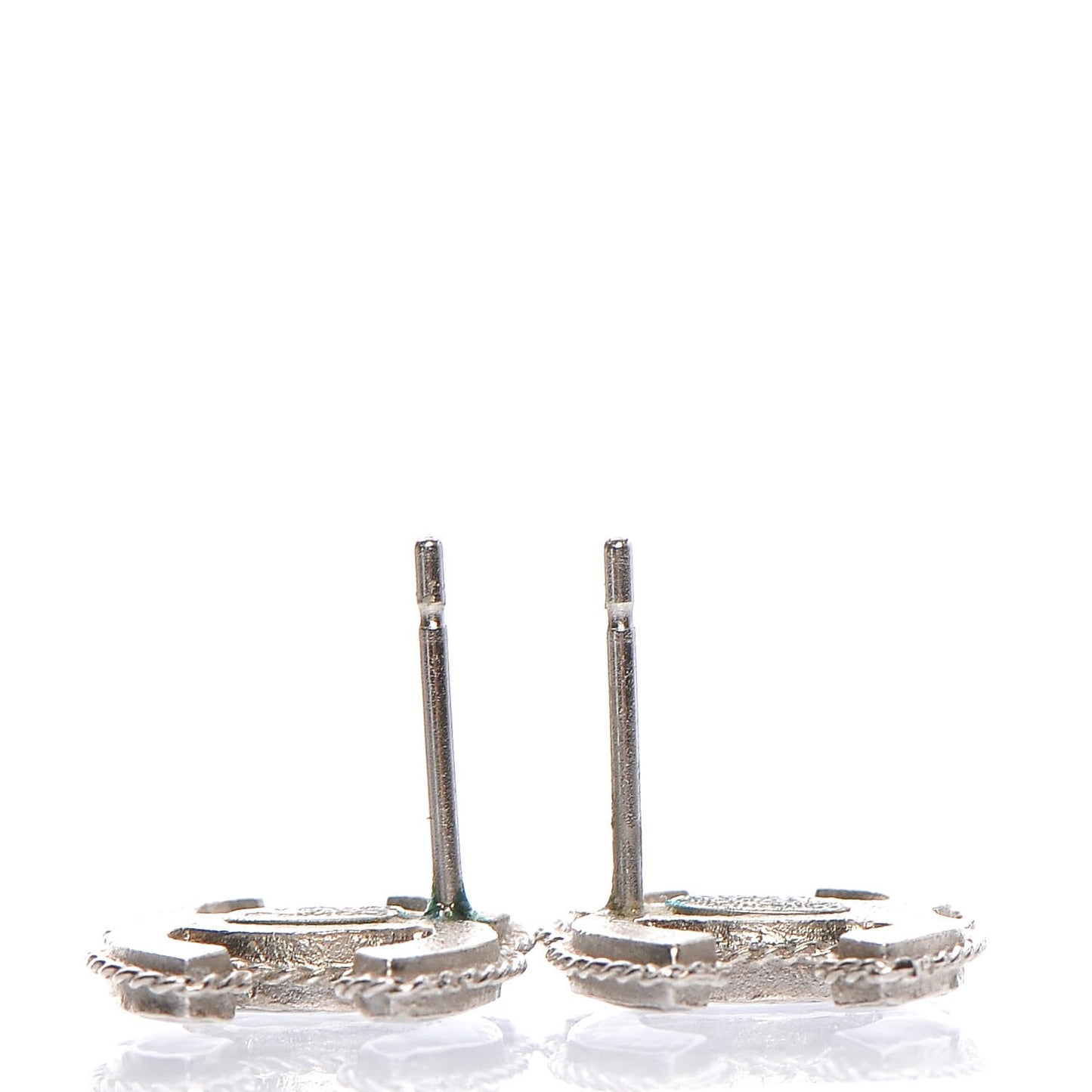 Hammered CC Earrings Silver