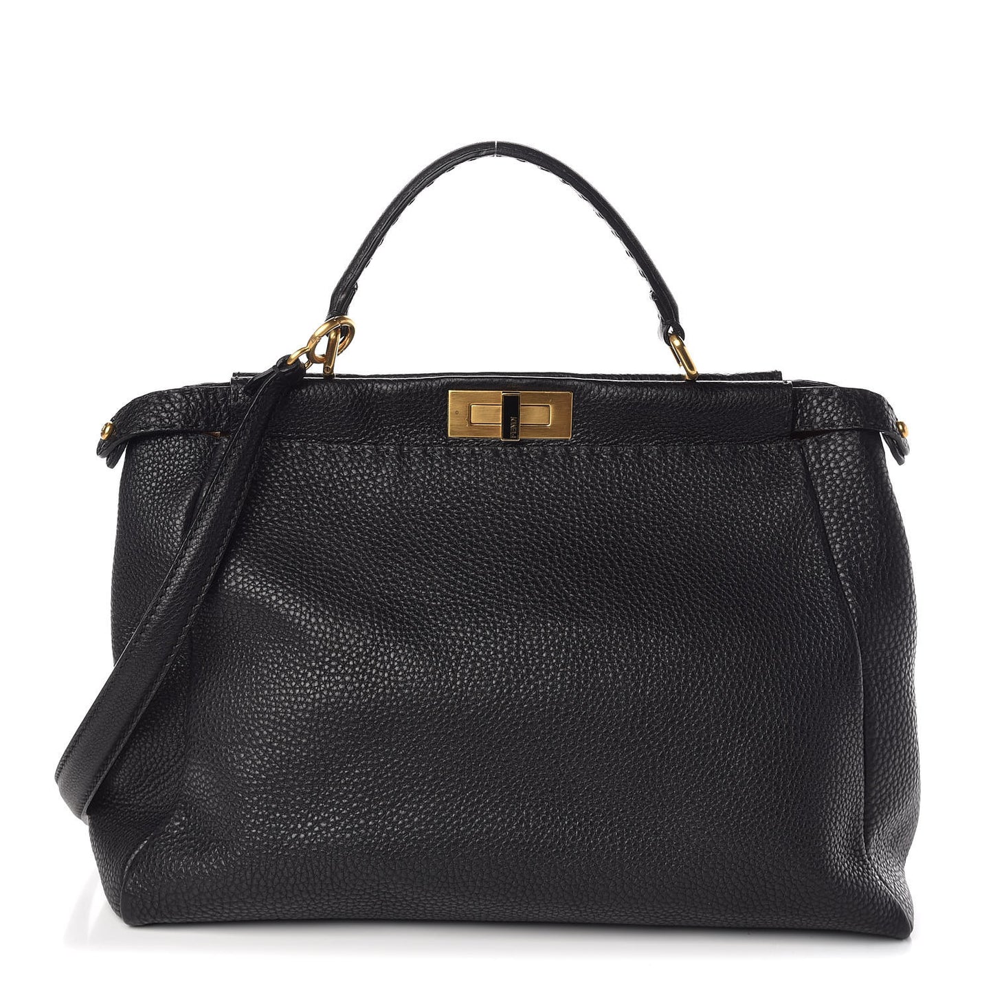Cuoio Romano Selleria Large Peekaboo Iconic Satchel Black Moro