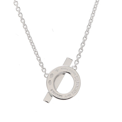 Hermes 18K White Gold Diamond Finesse Pendant Necklace 5 of 6