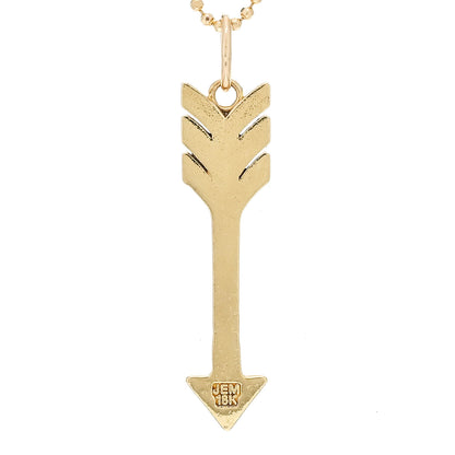 Jennifer Meyer 18K Yellow Gold Diamond Arrow Pendant Necklace 4 of 4
