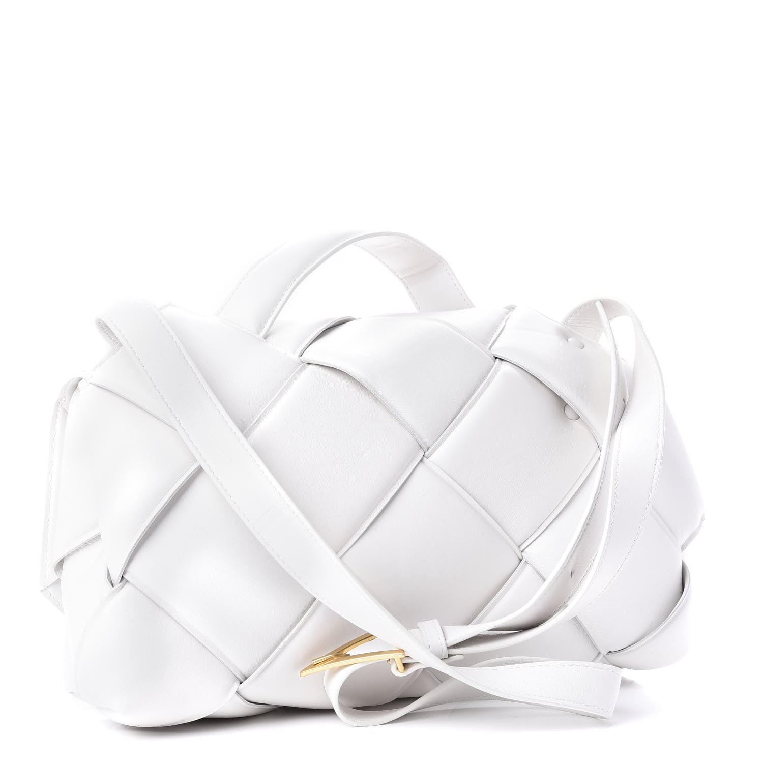 Bottega Veneta Nappa Intreccio Padded Top Handle Shoulder Bag White 4 of 11