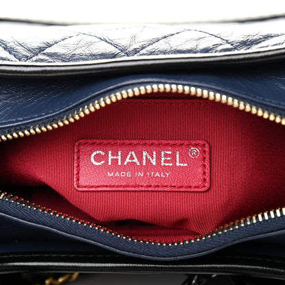 Chanel Aged Calfskin Quilted Small Gabrielle Hobo Navy Black 6 of 9