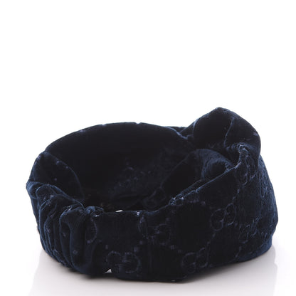 Gucci Velvet GG Monogram Headband Sapphire 3 of 7