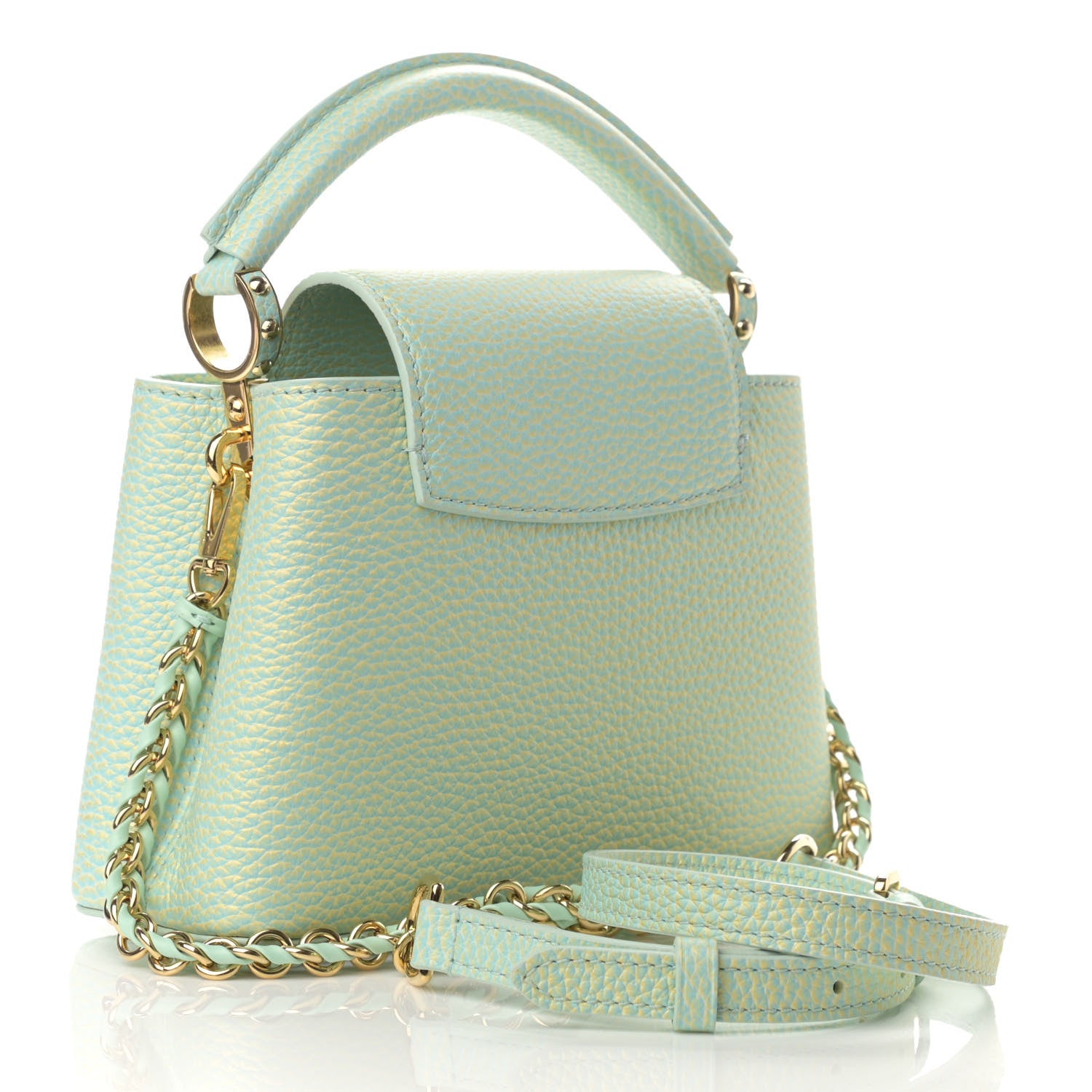 Louis Vuitton Taurillon Summer Stardust Mini Capucines Vert D'eau 3 of 10