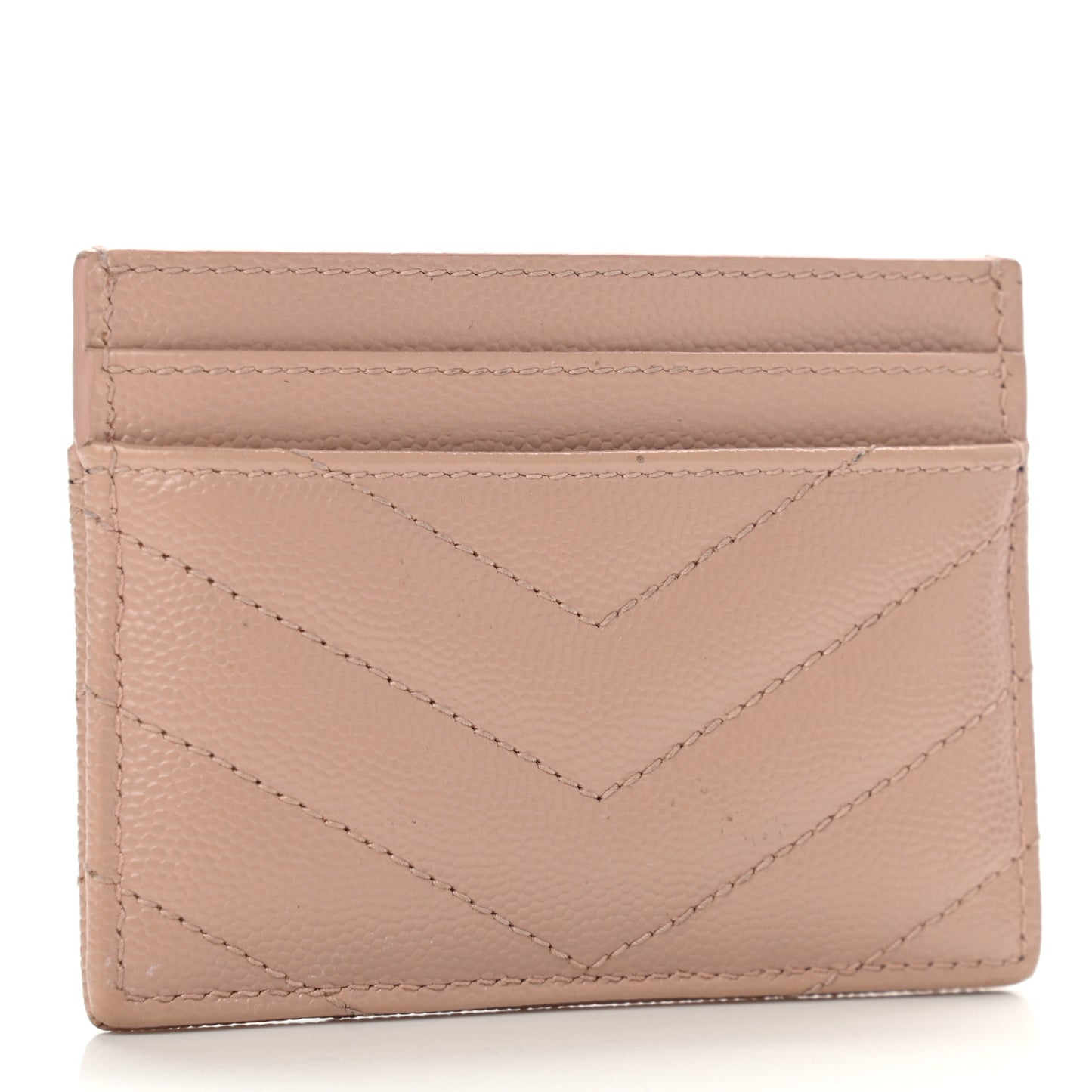 Grain De Poudre Matelasse Chevron Monogram Credit Card Case Pale Pink